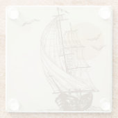 zeilboot glazen onderzetter (Achterkant)