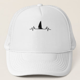 Zeilboot Heartbeat Skipper Fun Catamaran Gift Trucker Pet