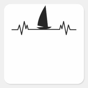 Zeilboot Heartbeat Skipper Fun Catamaran Gift Vierkante Sticker