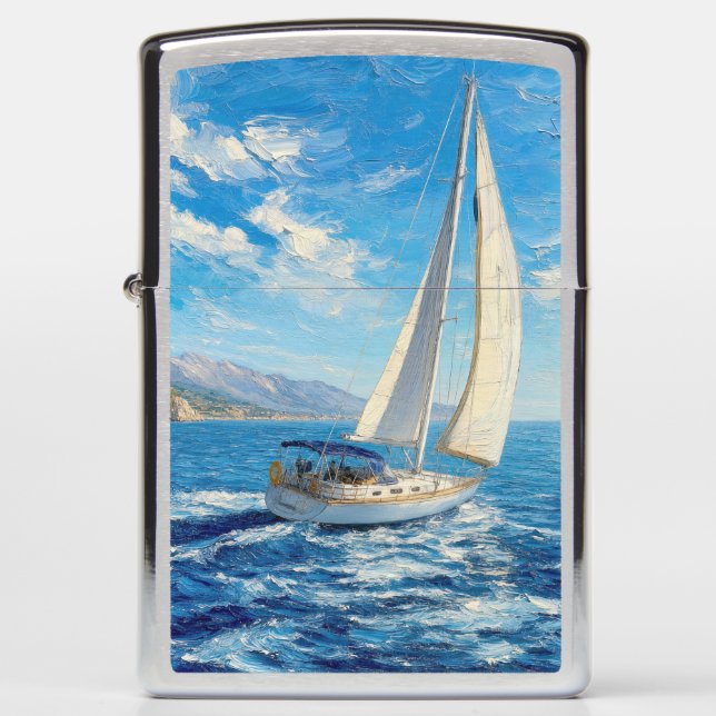 Zeilboot Impasto Schilderij  (Voorkant)