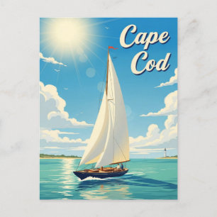 Zeilboot in Cape Cod Massachusetts Reis Briefkaart