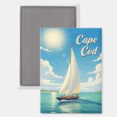 Zeilboot in Cape Cod Massachusetts Reis Magneet (Voorkant / Achterkant)