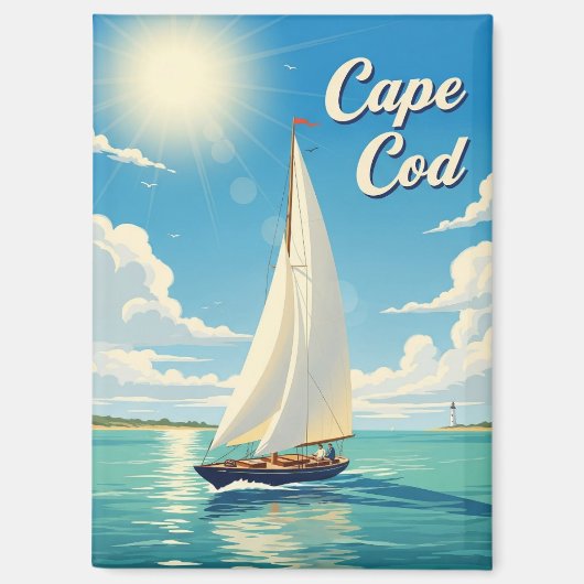 Zeilboot in Cape Cod Massachusetts Reis Magneet (Voorkant)