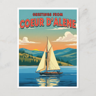 Zeilboot in Coeur D'Alene Idaho Ansichtkaart Briefkaart