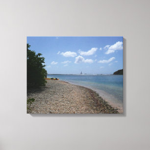 Zeilboot in de buurt van St. Thomas Canvas Afdruk