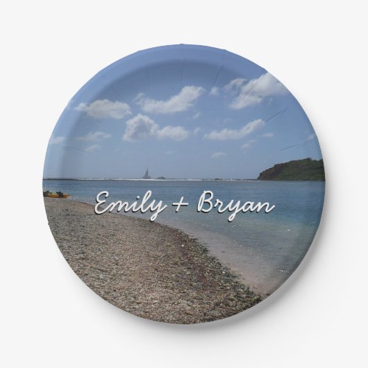 Zeilboot in de buurt van St. Thomas Papieren Bordje (Voorkant)