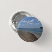 Zeilboot in de buurt van St. Thomas Ronde Button 3,2 Cm (Voorkant /achterkant)