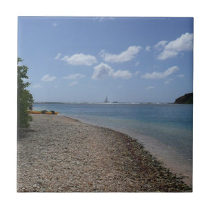 Zeilboot in de buurt van St. Thomas Tegeltje