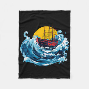 Zeilboot in de golf Zee varen Captain Lover Fleece Deken