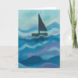 Zeilboot in de oceaan Blanco Groet Kaart