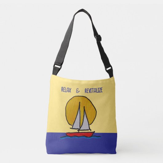 Zeilboot in de zon crossbody tas (Voorkant)