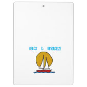 Zeilboot in de zon klembord (Achterkant)