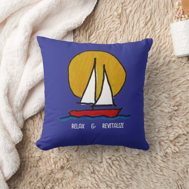 Zeilboot in de zon kussen (Deken)