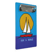 Zeilboot in de zon mini klembord (Schuin)