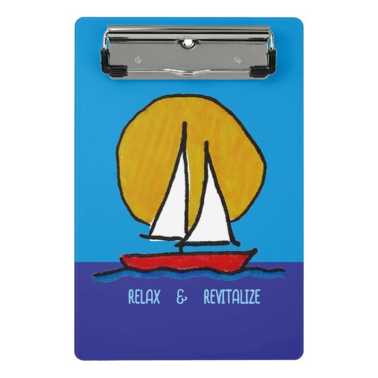 Zeilboot in de zon mini klembord (Voorkant)