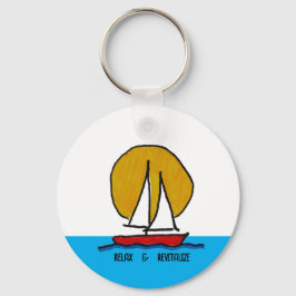 Zeilboot in de zon - Relax & Revitalize Sleutelhanger