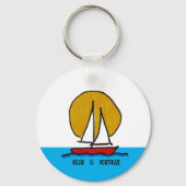 Zeilboot in de zon - Relax & Revitalize Sleutelhanger (Achterkant)