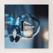 Zeilboot in een Lightbulb Air Art Legpuzzel (Horizontaal)