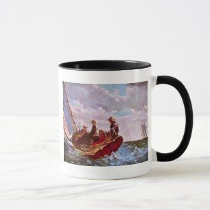 zeilboot in een open zee mok