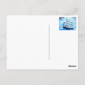 Zeilboot in het zee briefkaart (Achterkant)