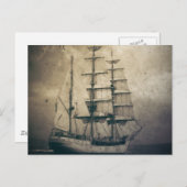  zeilboot in het Zee van de Noordzee Briefkaart (Voorkant / Achterkant)