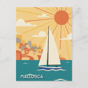 Zeilboot in Mallorca Spanje Reizen Briefkaart