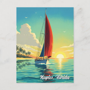 Zeilboot in Napels Florida Reizen Briefkaart
