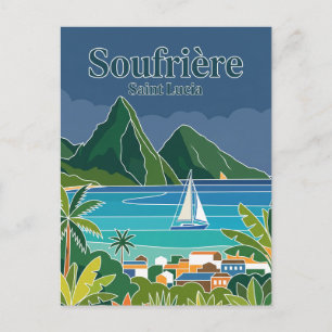 Zeilboot in Soufrière, Saint Lucia Saint Lucia Briefkaart