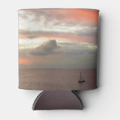 Zeilboot in Sunset Beauful Pink Seascape Blikjeskoeler (Voorkant)