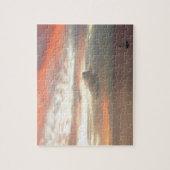 Zeilboot in Sunset Beauful Pink Seascape Legpuzzel (Verticaal)