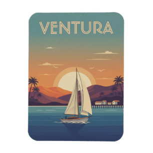 Zeilboot in Ventura Golden Coast Californië Magneet