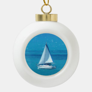 Zeilboot Keramische Bal Ornament