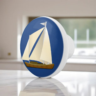 Zeilboot Keramische Knop