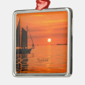 Zeilboot, Key West, Florida bij Sunset Metalen Ornament (Links)