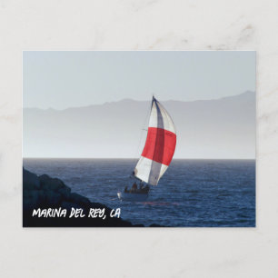 Zeilboot - Marina Del Rey, CA Briefkaart
