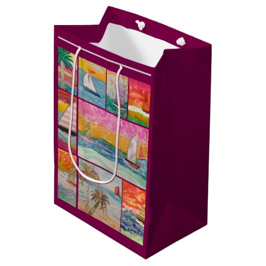 Zeilboot medium cadeauzakje (Voorkant Gekanteld)