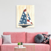 Zeilboot met Amerikaanse vlag Canvas Afdruk (Insitu (Woonkamer))