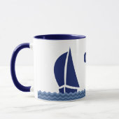 Zeilboot met jouw tekst mok (Links)