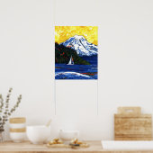 Zeilboot met Mt Rainier Poster (Keuken)
