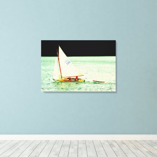 Zeilboot met rubberbootje omwikkeld canvas (Insitu (Houten vloer))