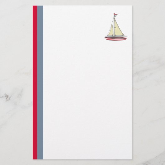 Zeilboot met stropen briefpapier (Voorkant)