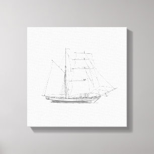 Zeilboot met zeilboot canvas afdruk