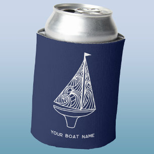 Zeilboot Naam Nautische Marine Blauw Blikjeskoeler