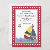 Zeilboot Nautical 5x7 Birthday Kaart (Voorkant)