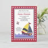 Zeilboot Nautical Baby shower 5x7 Kaart (Staand voorkant)