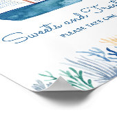 Zeilboot Nautical Baby shower Sign Poster (Hoek)