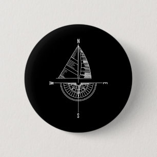 Zeilboot Nautical Comp Boater Zeilkapitein Ronde Button 5,7 Cm