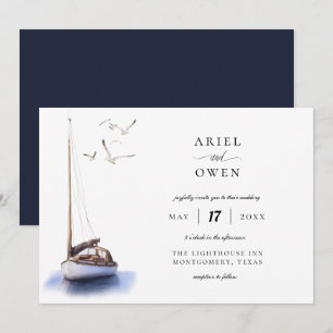 Zeilboot Nautical Theme Weddenschap Kaart
