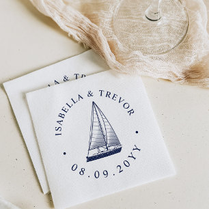  zeilboot   Nautical Wedding Napkins Servet