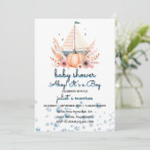 zeilboot Nautisch Baby shower zwangerschap Kaart (Staand voorkant)
